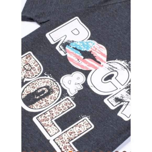 🇺🇸HPx2💋 Rock & Roll Leopard 🐆 Print Off-Black Tee - Picture 3 of 8